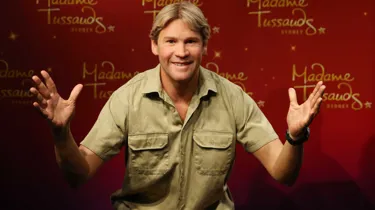 steve irwin wax figure with hands out