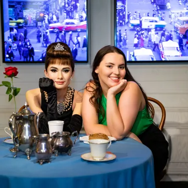 Guest Posing With Audrey Hepburn (7)