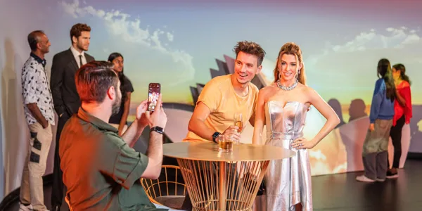 Guests with Dannii Minogue Wax Figure
