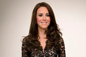 kate middeton wax work on white background