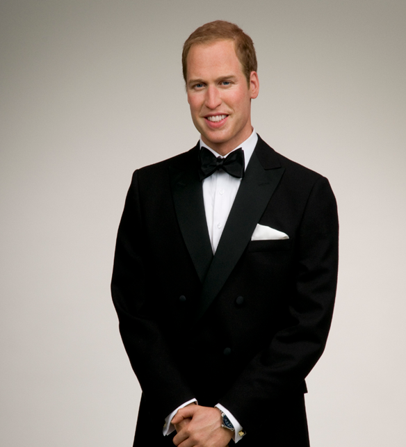 prince william wax figure on white background