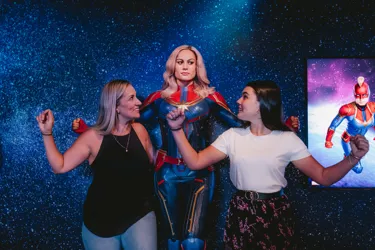 Captain Marvel With Two Guests