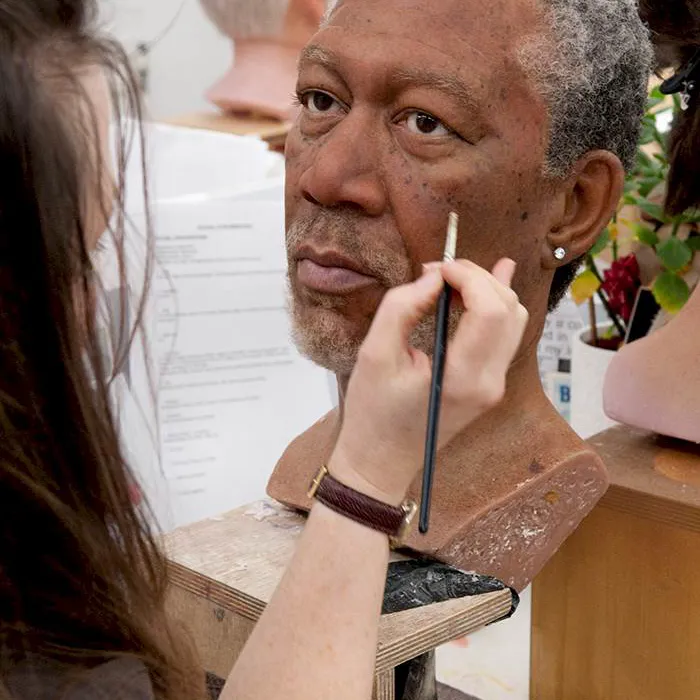 Die Wachsfigur von Morgan Freeman wird für das Madame Tussauds Wien hergestellt.