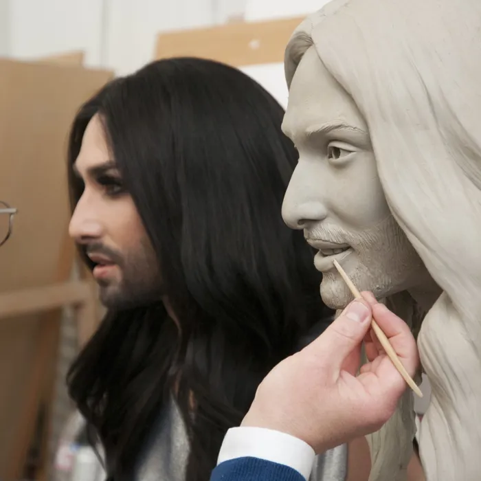 The was figure of Conchita Wurst in the making.