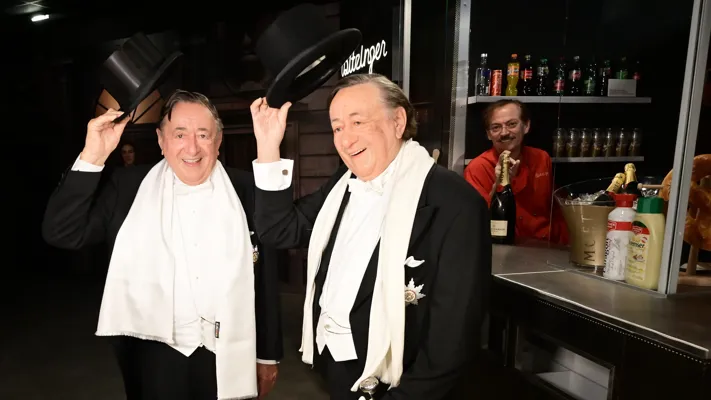 Richard Lugner and his wax figure at Madame Tussauds Vienna